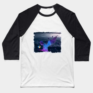 Angel Demon with Ice and Fire Magic Baseball T-Shirt